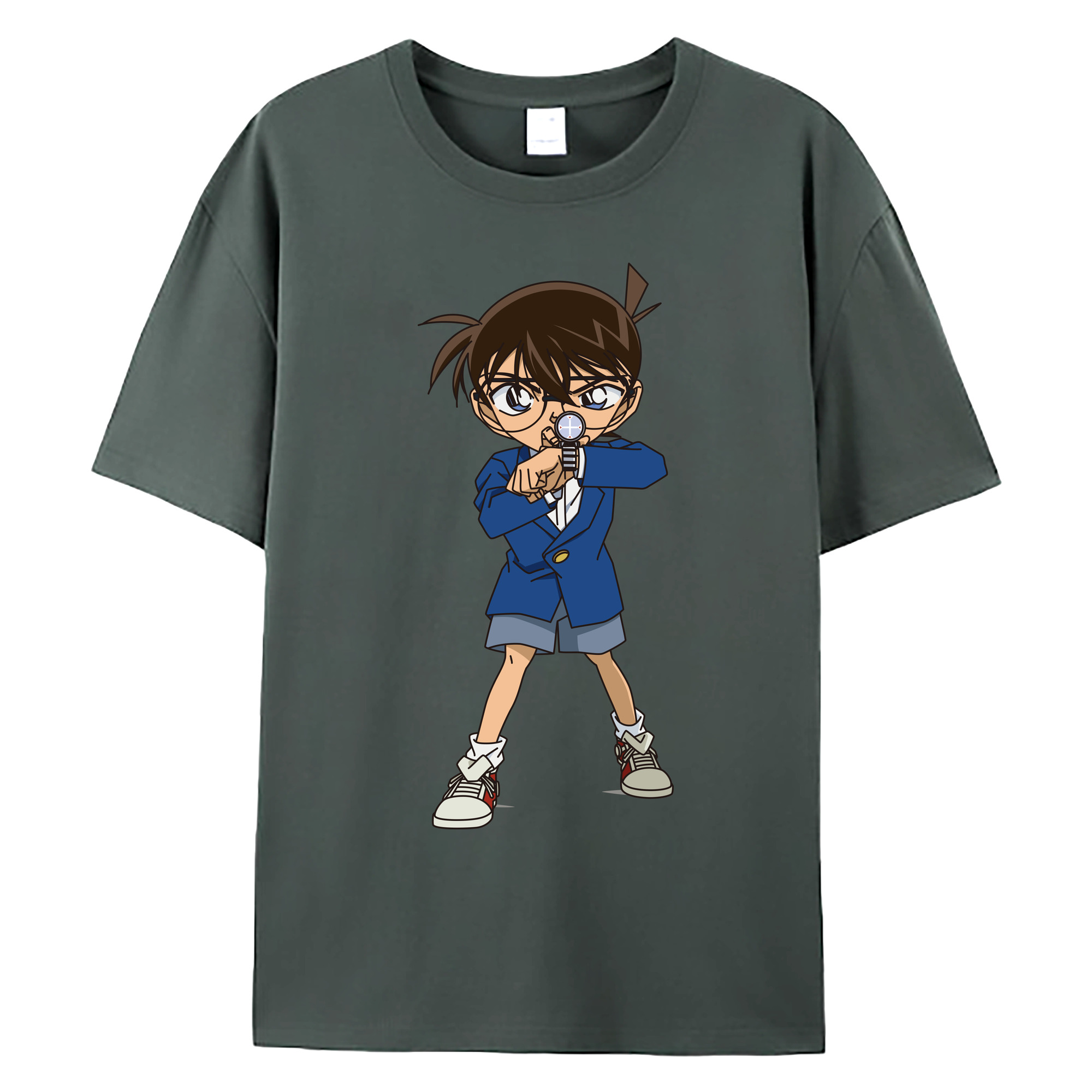 （画像用） 名探偵コナン 江戸川 コナン Detective Conan Conan Edogawa 綿100％ メンズ半袖Tシャツ｜肌触りやわらか＆通気性